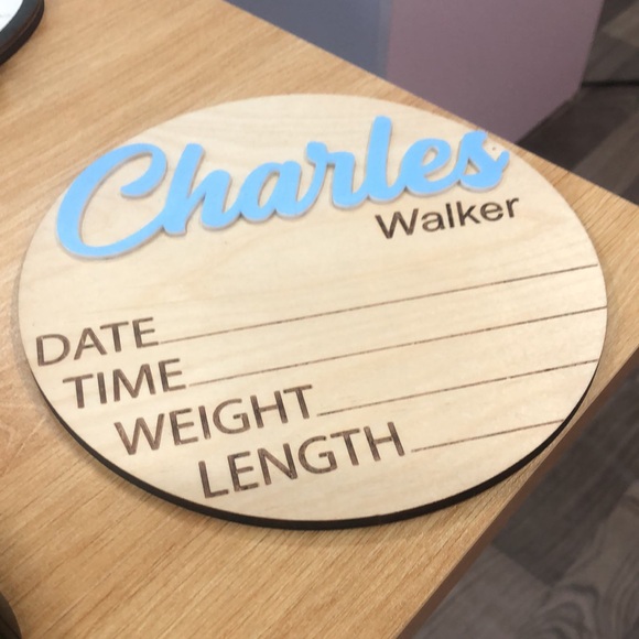 Wooden Birth Announcement Sign, Name Announcement Sign, Baby Name Sign - Picture 4 of 4